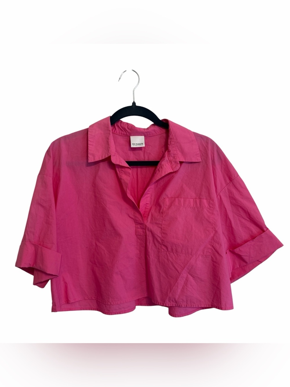 SUNDEK goldenwave Croppee Poplin Top Size S